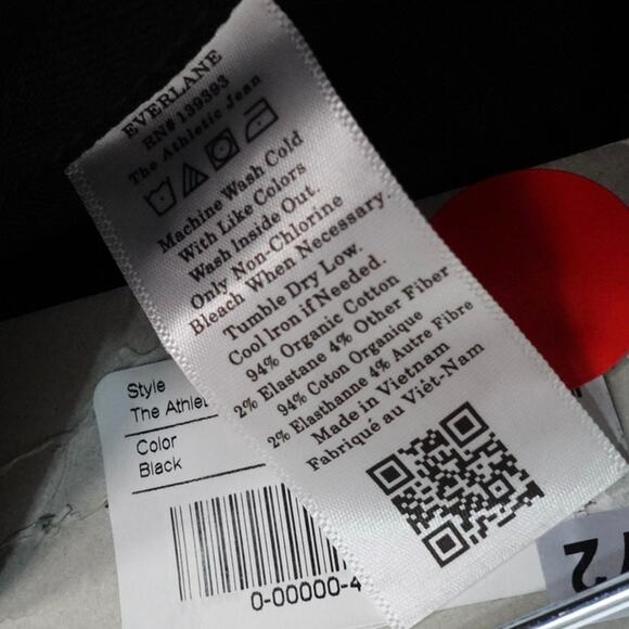 New Everlane Uniform Men’s 30x30 Athletic Stretch Organic Jeans Black 2072-O - Picture 6 of 9